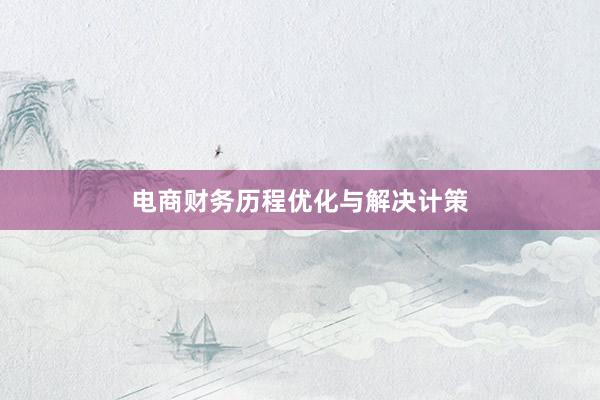 电商财务历程优化与解决计策